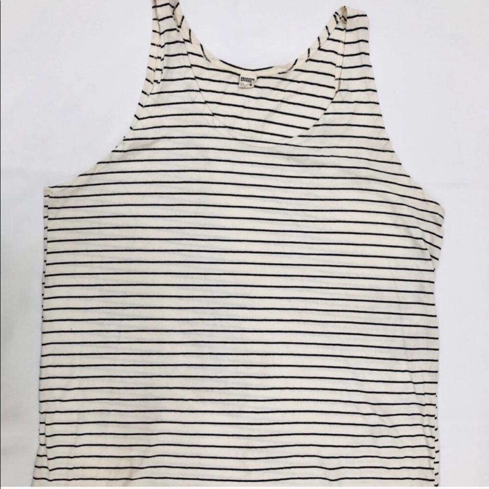 American Apparel Black and White Striped Tank Top